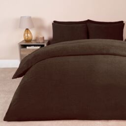 OHS Thermal Soft Teddy Fleece Duvet Cover Bedding Set in Chocolate - Size: King - thumbnail 1