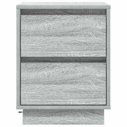 Berkfield Home Traditional Bedside Cabinets with LED Lights 2 pcs Grey Sonoma 39 - thumbnail 8