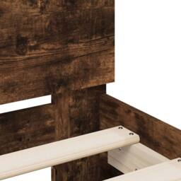 Berkfield Home Bed Frame without Mattress Smoked Oak 120x200 cm in Brown - Size: Small Double - thumbnail 8