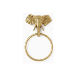 Melody Maison Metallic Gold Elephant Towel Ring