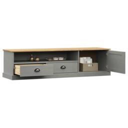 Berkfield Home TV Cabinet VIGO Grey 156x40x40 cm Solid Wood Pine - Size: 156 x 40 x 40 cm - thumbnail 3