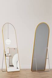 Living and Home Modern Arched Metal Floor Mirror in Gold - thumbnail 2