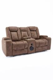 More4Homes Ashton Electric Recliner 1+2 Seater Sofa Set Technology Fabric With Speakers & Usb-C Charging in Brown - thumbnail 2
