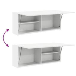 Berkfield Home Decorative Bathroom Wall Cabinet White 100x25x40 cm Engineered Wood - Size: 100 x 25 x 40 cm - thumbnail 9