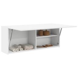 Berkfield Home Decorative Bathroom Wall Cabinet White 100x25x40 cm Engineered Wood - Size: 100 x 25 x 40 cm - thumbnail 4