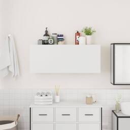 Berkfield Home Decorative Bathroom Wall Cabinet White 100x25x40 cm Engineered Wood - Size: 100 x 25 x 40 cm