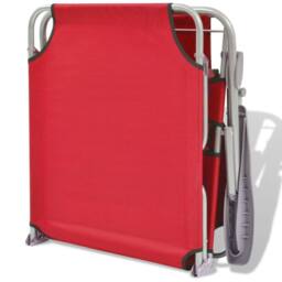 Berkfield Home Sun Lounger with Canopy Steel Red - thumbnail 6