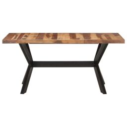 Berkfield Home Dining Table 160x80x75 cm Solid Wood with Honey Finish in Brown - Size: 160 x 80 x 75 cm - thumbnail 2