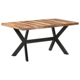 Berkfield Home Dining Table 160x80x75 cm Solid Wood with Honey Finish in Brown - Size: 160 x 80 x 75 cm