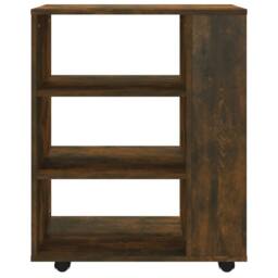 Berkfield Home Rolling Cabinet Smoked Oak 60x35x75 cm Engineered Wood in Brown - Size: 60 x 35 x 75 cm - thumbnail 6
