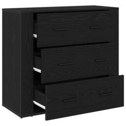 Berkfield Home Sideboard Black Oak 33x80x70 cm Engineered Wood - Size: 33 x 80 x 70 cm - thumbnail 5