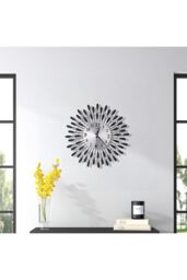 H&O Direct 3D Silent Drop-Shape Metal Wall Clock with Crystal in Black - thumbnail 2