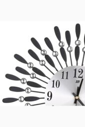 H&O Direct 3D Silent Drop-Shape Metal Wall Clock with Crystal in Black - thumbnail 6