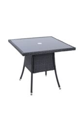 Living and Home Garden Wicker Tempered Glass 4 Seater Dining Table with Parasol Hole in Black - thumbnail 5