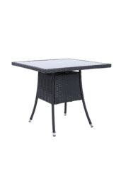 Living and Home Garden Wicker Tempered Glass 4 Seater Dining Table with Parasol Hole in Black - thumbnail 4