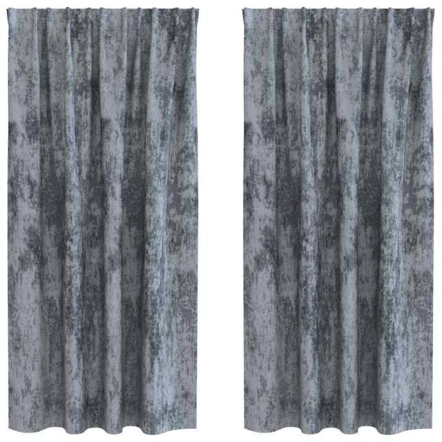 Berkfield Home Velvet Curtains 2 pcs with Eyelets Silver Grey 175x140 cm - image 1