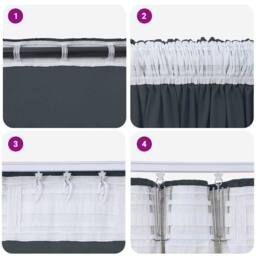 Berkfield Home Velvet Curtains 2 pcs with Eyelets Silver Grey 175x140 cm - thumbnail 7