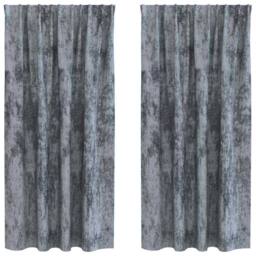 Berkfield Home Velvet Curtains 2 pcs with Eyelets Silver Grey 175x140 cm