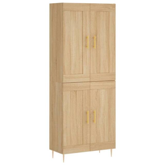 Berkfield Home Highboard Sonoma Oak 69.5x34x180 cm Engineered Wood in Light Brown - image 1