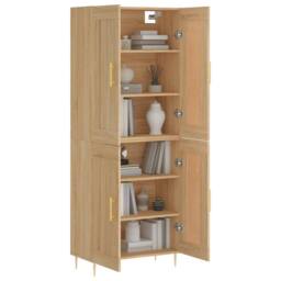 Berkfield Home Highboard Sonoma Oak 69.5x34x180 cm Engineered Wood in Light Brown - thumbnail 3