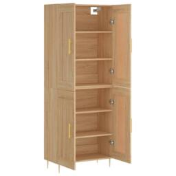 Berkfield Home Highboard Sonoma Oak 69.5x34x180 cm Engineered Wood in Light Brown - thumbnail 4
