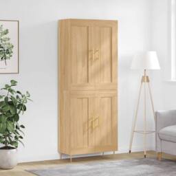 Berkfield Home Highboard Sonoma Oak 69.5x34x180 cm Engineered Wood in Light Brown - thumbnail 2