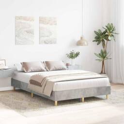 Berkfield Home Bed Frame 120x190 cm in Concrete Grey with Engineered Wood - thumbnail 4