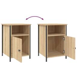 Berkfield Home Bedside Cabinet Sonoma Oak 40x42x60 cm Engineered Wood in Light Tan - Size: 40 x 42 x 60 cm - thumbnail 9