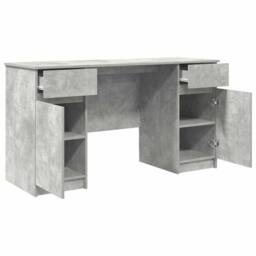 Berkfield Home Desk Concrete Grey 140x49x76 cm Engineered Wood - Size: 140 x 49 x 76 cm - thumbnail 5