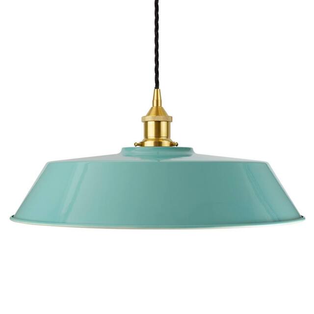 SE Home Duck Egg Blue Large Chancery Pendant Light - Polished Brass - image 1