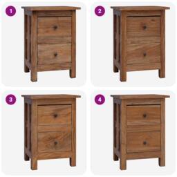 Berkfield Home Nightstand Solid Reclaimed Wood 40x30x51 cm in Brown - Size: 40 x 30 x 51 cm - thumbnail 5