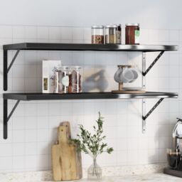 Berkfield Home Wall Shelves 2 pcs 100x40 cm Black Stainless Steel