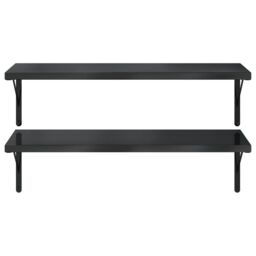 Berkfield Home Wall Shelves 2 pcs 100x40 cm Black Stainless Steel - thumbnail 5