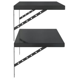 Berkfield Home Wall Shelves 2 pcs 100x40 cm Black Stainless Steel - thumbnail 6