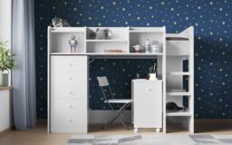 Flair Wizard Mid High Cabin Station with Storage in White - Size: Single - thumbnail 3