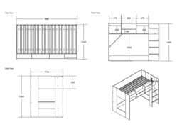 Flair Wizard Mid High Cabin Station with Storage in White - Size: Single - thumbnail 4