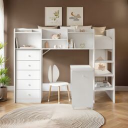 Flair Wizard Mid High Cabin Station with Storage in White - Size: Single - thumbnail 2