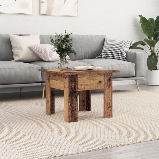 Berkfield Home Coffee Table Old wood 55 x 55 x 42 cm Engineered wood in Brown - image 1