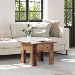 Berkfield Home Coffee Table Old wood 55 x 55 x 42 cm Engineered wood in Brown - thumbnail 4