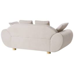 Wyld and Coco light beige fabric living room set sofa and two armchairs rubberwood - thumbnail 6
