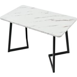 Matteo Modern Rectangular Dining Table, 117x68cm in White - Size: 117x68 cm - thumbnail 8