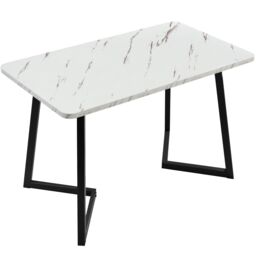 Matteo Modern Rectangular Dining Table, 117x68cm in White - Size: 117x68 cm - thumbnail 5