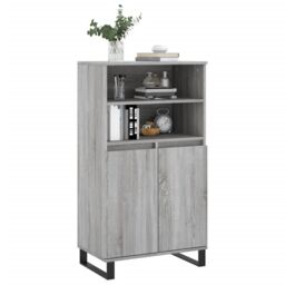 Berkfield Home Highboard Grey Sonoma 60x36x110 cm Engineered Wood - Size: 60 x 36 x 110 cm - thumbnail 3