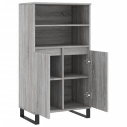 Berkfield Home Highboard Grey Sonoma 60x36x110 cm Engineered Wood - Size: 60 x 36 x 110 cm - thumbnail 5