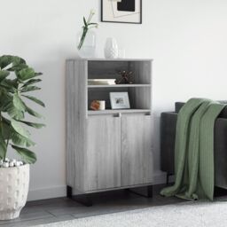 Berkfield Home Highboard Grey Sonoma 60x36x110 cm Engineered Wood - Size: 60 x 36 x 110 cm - thumbnail 1