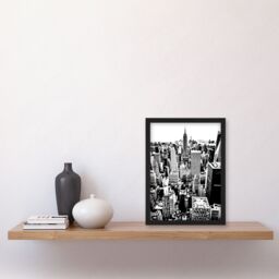 Artery8 New York Aerial View Black White High Contrast Framed Art Print - Size: A4 - thumbnail 4