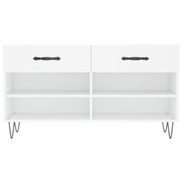 Berkfield Home Shoe Bench White 102x35x55 cm Engineered Wood - Size: 102 x 35 x 55 cm - thumbnail 6