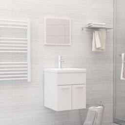 Berkfield Home 2 Piece Bathroom Furniture Set High Gloss White Engineered Wood - thumbnail 2