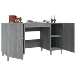 Berkfield Home Decorative Desk Grey Sonoma 140x50x75 cm Engineered Wood - Size: 140 x 50 x 75 cm - thumbnail 4