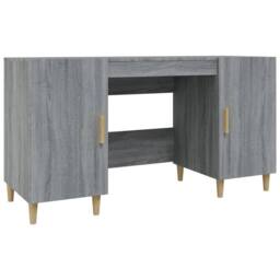 Berkfield Home Decorative Desk Grey Sonoma 140x50x75 cm Engineered Wood - Size: 140 x 50 x 75 cm - thumbnail 3